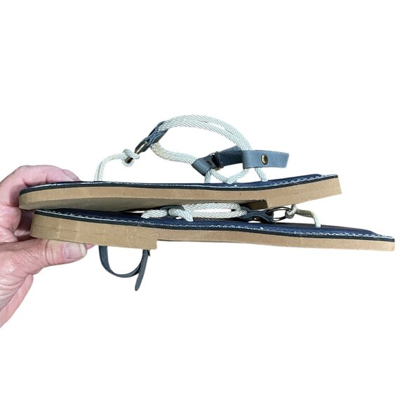 Kino Cordones Navy Rope Flip Flops Strap Sandals-6 - Picture 10 of 11